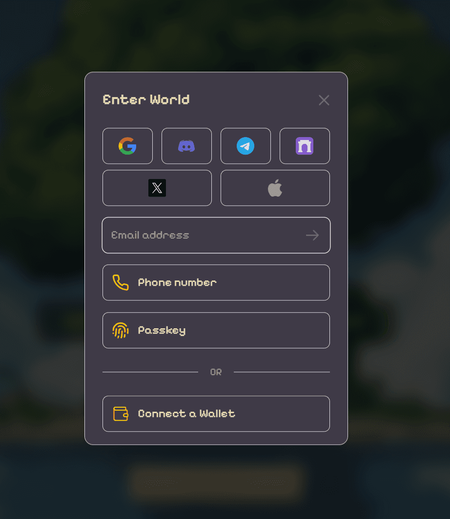 Quack World Game - Connection Page